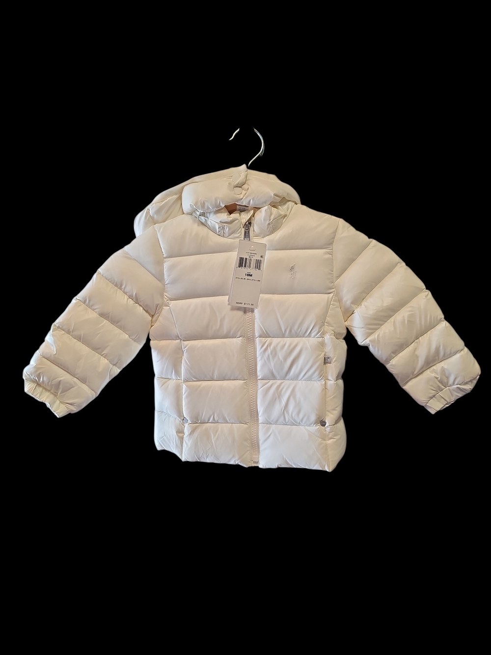 Ralph Lauren 18 M  Classic White Quilted Puffer Jacket